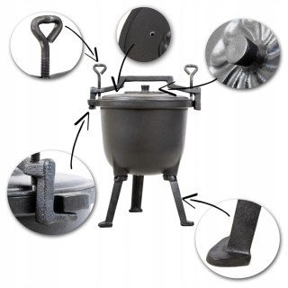 Kociołek stojący EMALIOWANY Garnek Myśliwski 4L