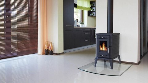 Podstawa szklana hartowana - szyba pod Piec lub Kominek 80x70 cm CZARNA Krak-Trans