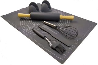 Stolnica silikonowa i wałek z akcesoriami 7 elementów Brunbeste