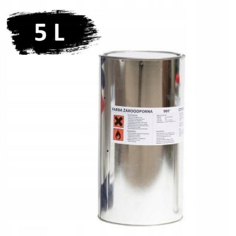 Farba 5L Kominkowa Lakier Żaroodporna do Kominków Czarna Trwała 900c Barpimo Coatings S.A