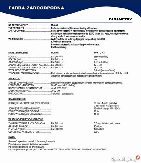 Farba 5L Kominkowa Lakier Żaroodporna do Kominków Czarna Trwała 900c Barpimo Coatings S.A