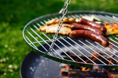 GRILL OGRODOWY na wysięgniku ŻURAW ruszt nierdzewny + palenisko + trójnóg AlfaStal Anna Kozik