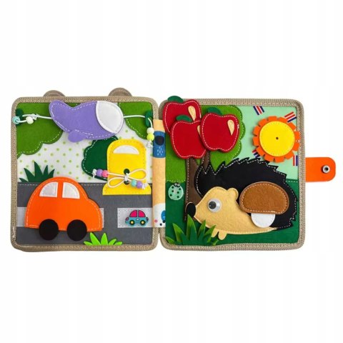 Książeczka filcowa odczepiane elementy rzepy Montessori żyrafa F30