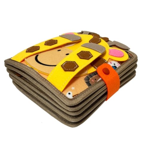 Książeczka filcowa odczepiane elementy rzepy Montessori żyrafa F30