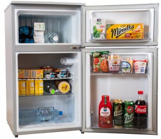 Mała lodówka z zamrażalnikiem 89L 85cm INOX SIGMA