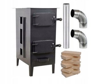 Piec Piecyk SZAMOTOWY Koza ZEUS + ZESTAW RUR ATEST POLSKA produkcja Owczarek