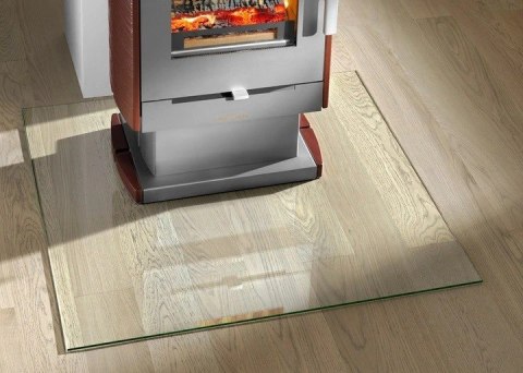 Podstawa szklana hartowana - szyba pod Piec lub Kominek 40x30 cm Biała Krak-Trans