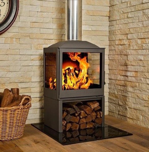 Podstawa szklana hartowana - szyba pod Piec lub Kominek 40x30 cm Czarna Krak-Trans