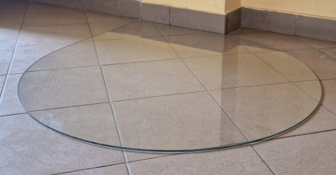 Szyba podstawa hartowana pod kominek 100 x 100 łza Krak-Trans
