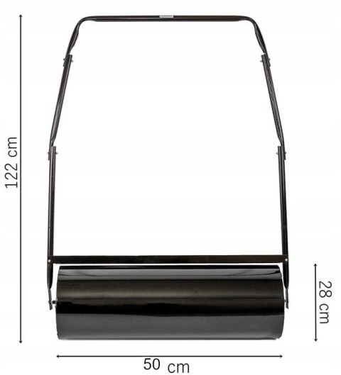 WALEC STALOWY DO TRAWY TRAWNIKA - 50CM POJEMNOŚĆ 30L