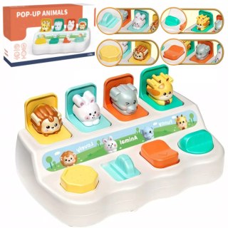 Interaktywna zabawka edukacyjna wyskakujące zwierzątka Pop-up 12m+ E009-1A