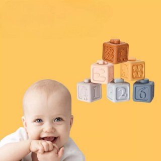 Klocki sensoryczne gumowe miękkie Montessori wieża piramida 13 el