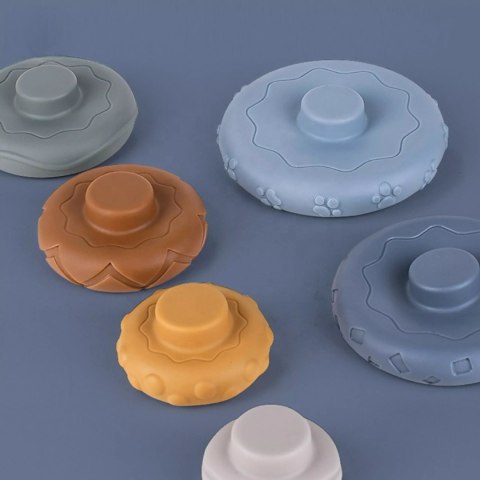 Klocki sensoryczne gumowe miękkie Montessori wieża piramida 13 el