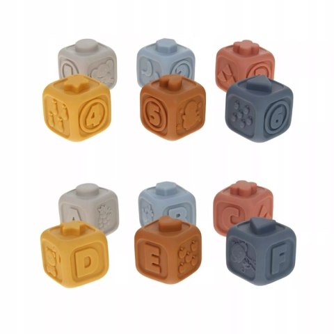 Klocki sensoryczne gumowe miękkie Montessori wieża piramida 13 el