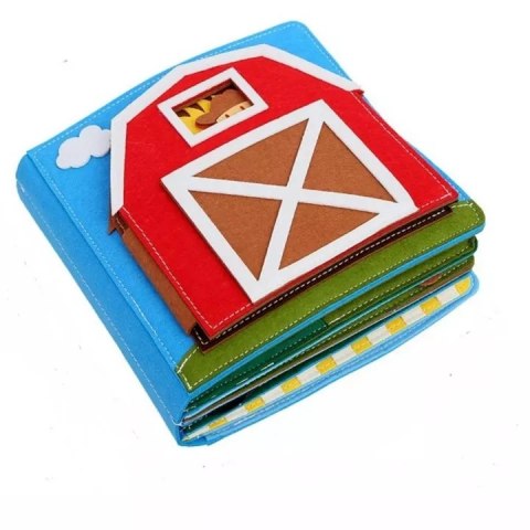 Książeczka filcowa odczepiane elementy tablica 3D domek farma JP-1001