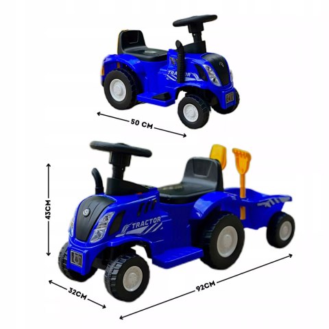 Traktor elektryczny jeździk na akumulator z przyczepą dźwiękiem dla dzieci