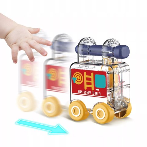 Zestaw 3 samochodzików Montessori kłódka klucze edukacyjna dla dzieci 18m+