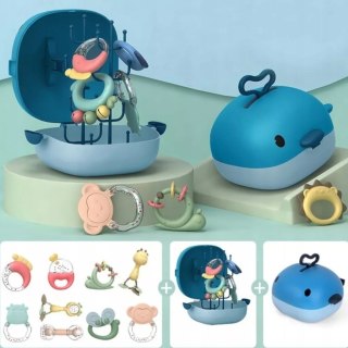 Zestaw Grzechotek i Gryzaków dla Niemowląt z Walizką Wielorybem + Suszarka 029A-2