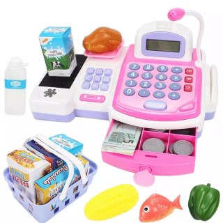 Zestaw kasa sklepowa sensoryczna czytnik kart kalkulator koszyk 43 el. 5911