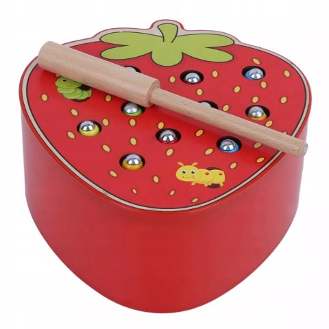 Gra Truskawka na Magnes - Łap Robaczki Drewniana