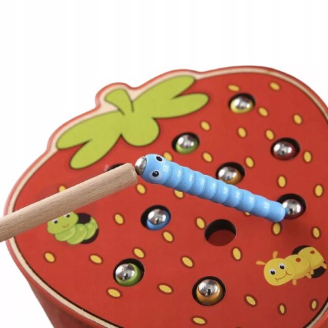 Gra Truskawka na Magnes - Łap Robaczki Drewniana