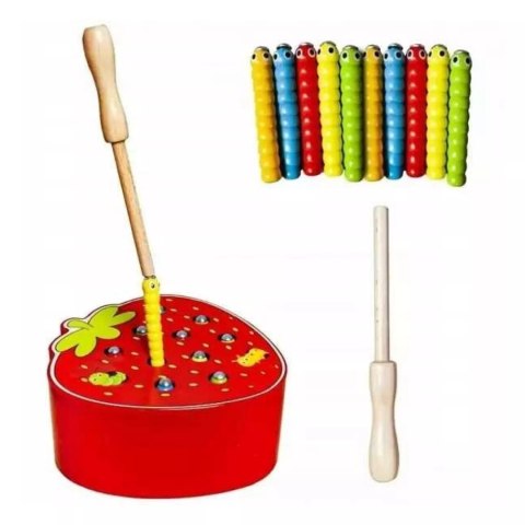 Gra Truskawka na Magnes - Łap Robaczki Drewniana