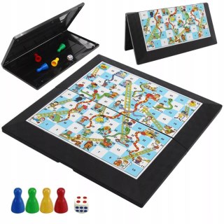 Gra planszowa węże i drabiny klasyczna składana plansza pionki kostka 2314