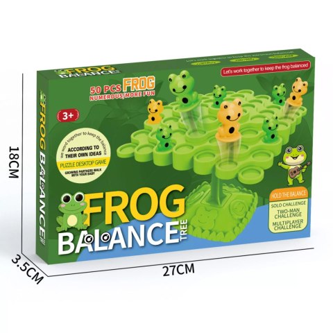 Gra zręcznościowa balansujące skaczące żabki drzewo 50el dla dzieci 96A