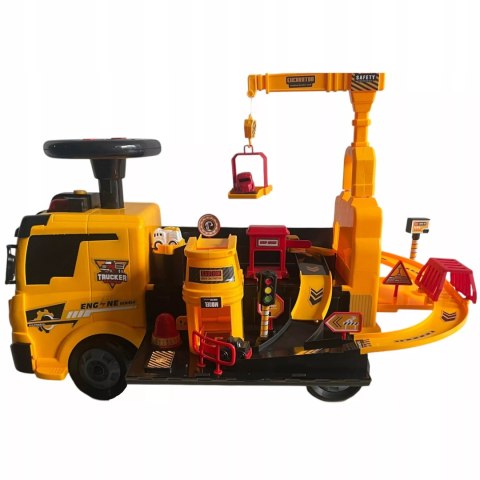 Jeździk 2w1pojazd budowlany + 4 autka rozkładany parking dźwig dźwięk ZH913