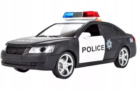 Policyjny radiowóz otwierane drzwi świecące koguty dźwięki auto policja