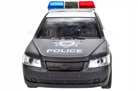 Policyjny radiowóz otwierane drzwi świecące koguty dźwięki auto policja