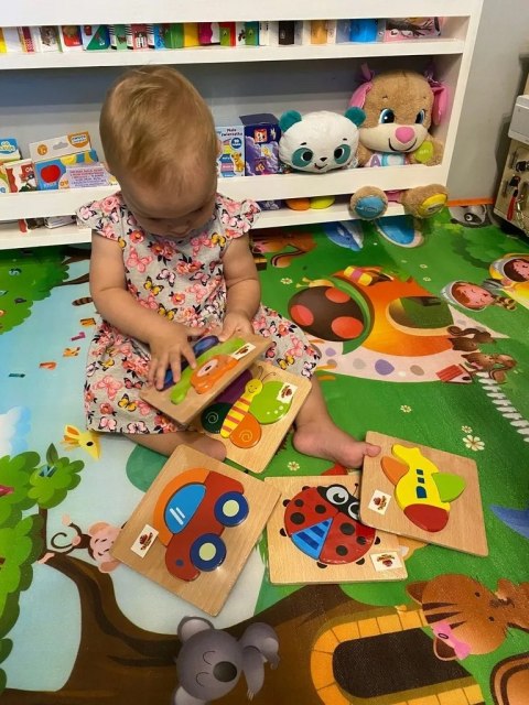 Puzzle drewniane edukacyjne klocki dla dzieci 15Mi