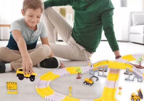 Tor samochodowy Budowlany 255 el. - auta pojazdy budowy zestaw dla dzieci