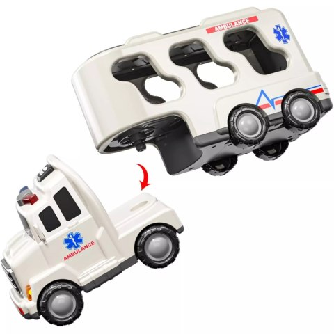 Zestaw laweta autka ambulans straż tir policja dźwięk światło SX600-21A