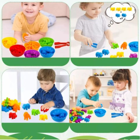 Gumowe zwierzęta gra sorter montesorri 2188-18