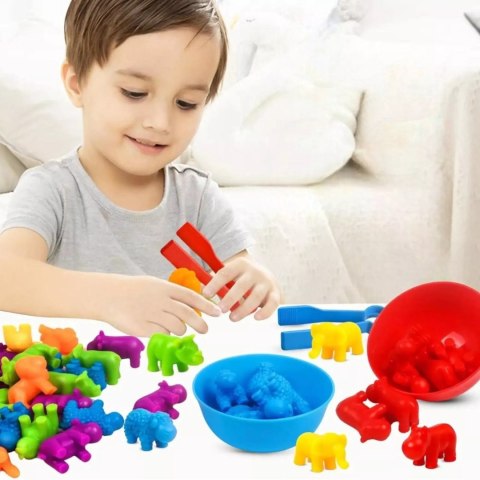 Gumowe zwierzęta gra sorter montesorri 2188-18