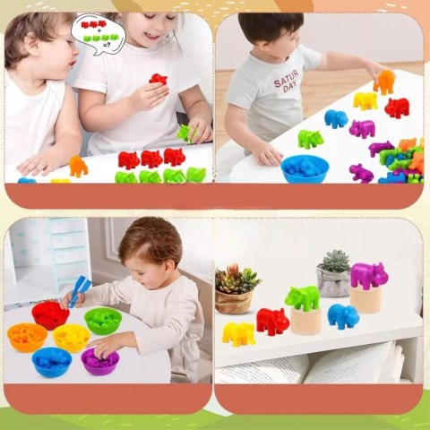 Gumowe zwierzęta gra sorter montesorri 2188-18