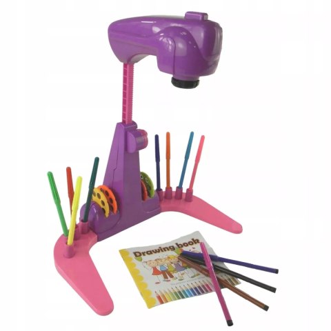 Projektor rzutnik do nauki rysowania mazaki slajdy różowy YM133