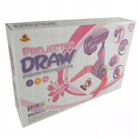 Projektor rzutnik do nauki rysowania mazaki slajdy różowy YM133