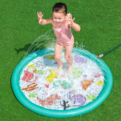 Brodzik mata wodna fontanna 122cm zraszacz dino ślizgawka Bestway 52698