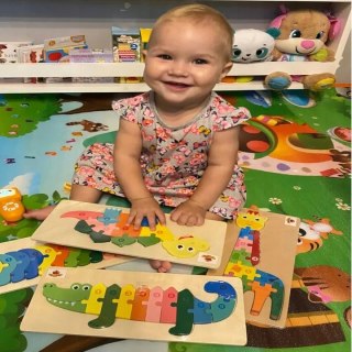 Edukacyjne drewniane klocki puzzle układanka 8765D