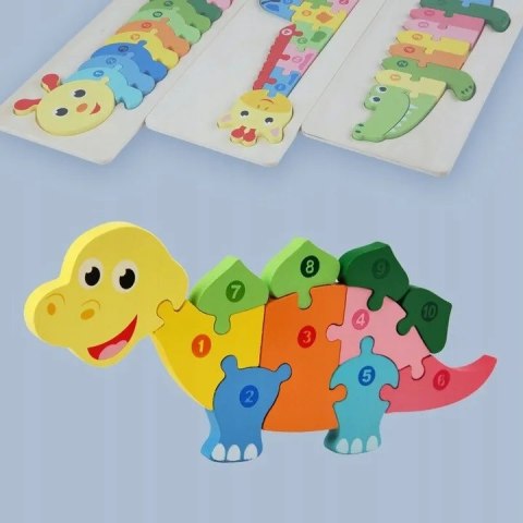 Edukacyjne drewniane klocki puzzle układanka 8765D