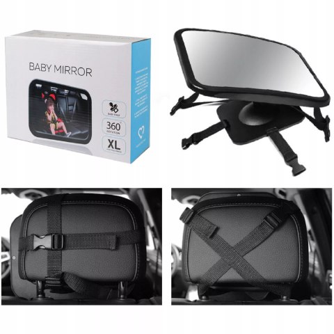 Lusterko samochodowe do obserwacji dziecka regulacja 360°