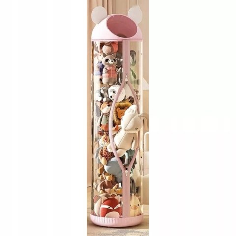 Organizer pojemnik na zabawki 112 cm zapinany na zamek różowy