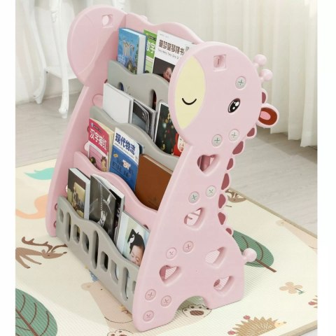 REGAŁ MONTESSORI NA KSIĄŻKI PÓŁKA SZAFKA ORGANIZER POKÓJ DZIECIĘCY ŻYRAFKA RÓŻOWY Z33R