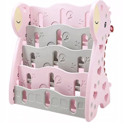 REGAŁ MONTESSORI NA KSIĄŻKI PÓŁKA SZAFKA ORGANIZER POKÓJ DZIECIĘCY ŻYRAFKA RÓŻOWY Z33R