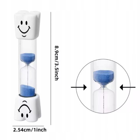 Klepsydra do mycia zębów dla dzieci niebieski Timer czasomierz 3 min