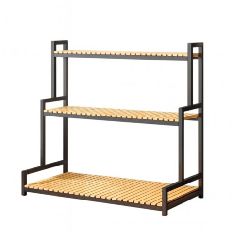 Kwietnik, regał, stojak na kwiaty 3 poziomowy, 120 x 40 x 95cm, czarny SZ47CZ