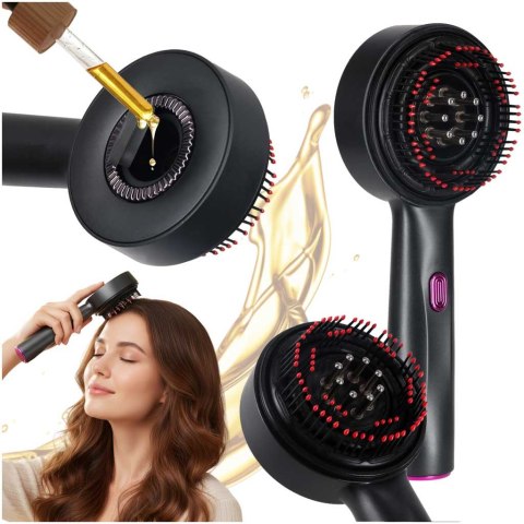 Masażer szczotka do masażu skóry głowy aplikator olejków USB czarna Kik Sp. z o. o. Sp. k.