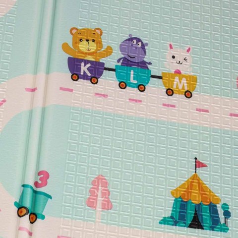 Mata edukacyjna piankowa dwustronna składana pandy ulica 180 x 200cm Kik Sp. z o. o. Sp. k.